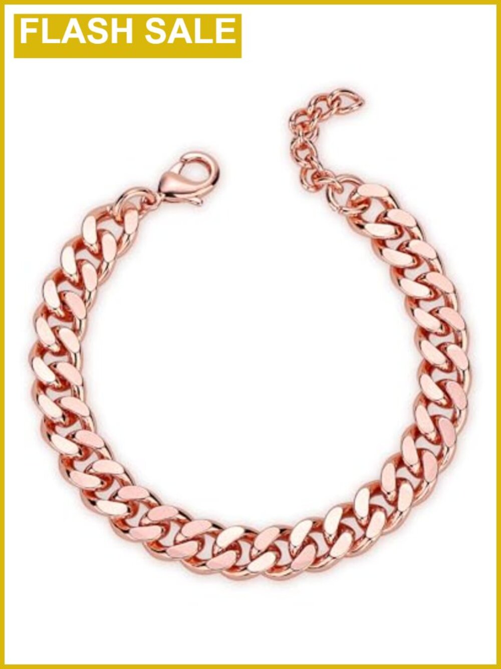99.9% Pure Copper Cuban Link Bracelet 5mm Width Unisex Jewelry Gift Box